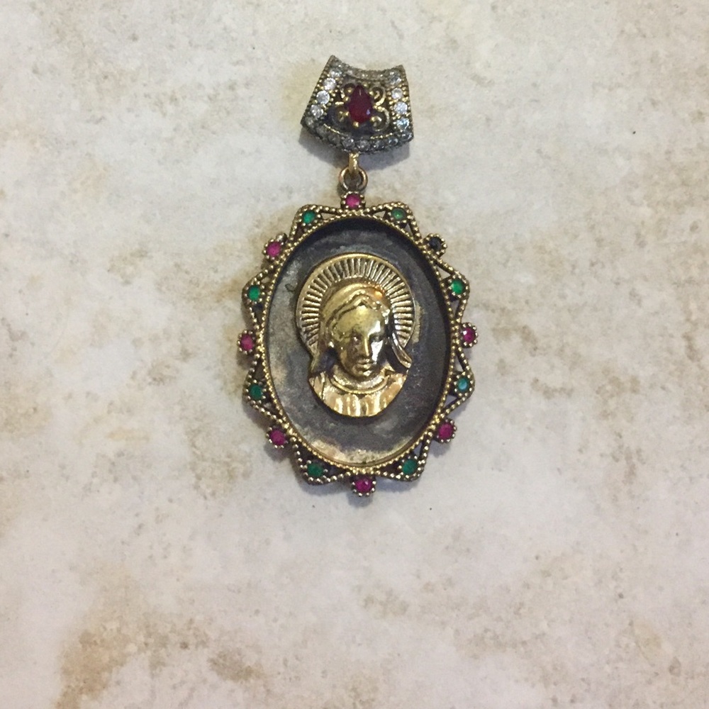 Bronze Silver 925 Stones Pendant